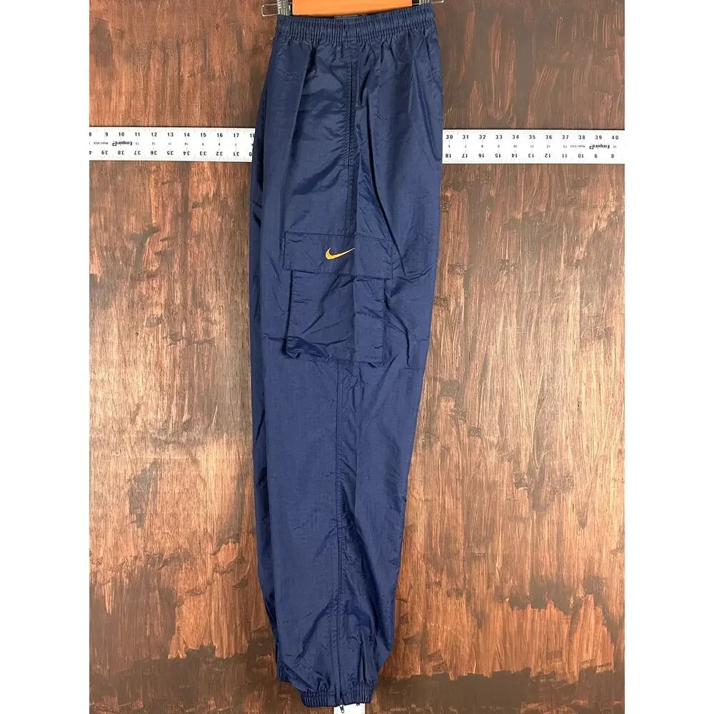 Nike Windbreaker Ripstop Jogger Pants Blue Orange Womens Medium 8-10 Vintage 90s